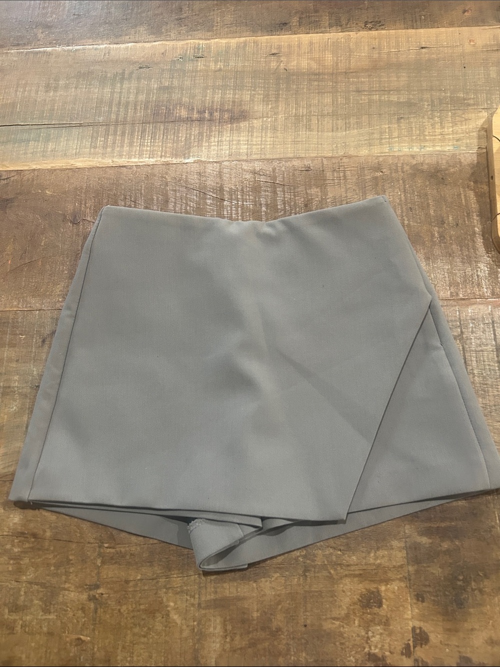 Zara Gray Wrap-Front Mini Skort